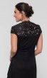 Long Black Lace-Cap-Sleeve MOB Dress AX-1122068