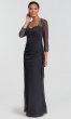 Long Charcoal MOB Dress with Sleeves by AX-132881