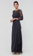 Long Charcoal MOB Dress with Sleeves AX-132906