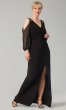 Long-Sleeve Long Black MOB Dress AX-81351488