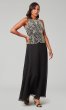 Beaded-Bodice Long Black MOB Dress with Chiffon Shawl JKA-2197