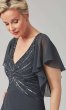 Short Formal Grey Mother-of-the-Bride Shift Dress JKA-3963