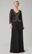 Mother-of-the-Bride Black Long Dress with Jacket JKA-4308