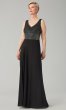 Mother-of-the-Bride Black Long Dress with Jacket JKA-4308