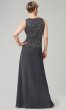 Drop-Waist Long Grey Mother-of-the-Bride Dress JKA-5160