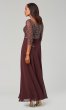 Long Beaded-Bodice Chiffon MOB Dress with Sleeves JKA-5206
