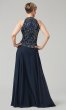 Long Navy Chiffon MOB Dress with Beaded Bodice JKA-5219