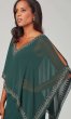 Long Green Mother-of-the-Bride Dress with Beaded Cape JKA-5296