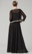 Beaded-Bodice Long Chiffon MOB Dress with Jacket JKA-5461