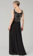 Beaded-Bodice Long Chiffon MOB Dress with Jacket JKA-5461