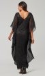 Sequin Black Long Mother-of-the-Bride Dress JKA-5463