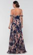 Long Chiffon Floral-Print MOB Dress KL-200055m