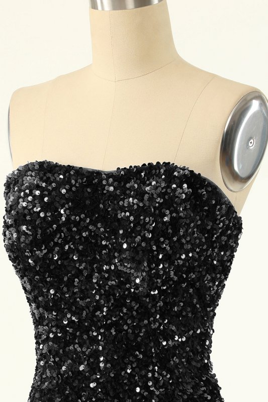 Black Sequins Bodycon Cocktail Dress E202283196