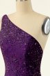 Purple One Shoulder Sequins Homecoming Dress E202283195