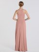 Gathered Waist Long Sheath Jersey Bridesmaid Dress AB202076