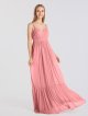 Boho-chic Long Spaghetti Straps Mesh Bridesmaid Dress AB202058