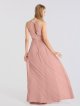 Halter High-Neck Long Mesh Bridesmaid Dress with Keyhole Back AB202050