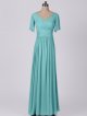 Long A-line Flutter Sleeve Crisscross Mesh Bridesmaid Dress AB202055