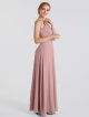 Long A-line Chiffon High-Neck Maid of the Honor Dress AB202086