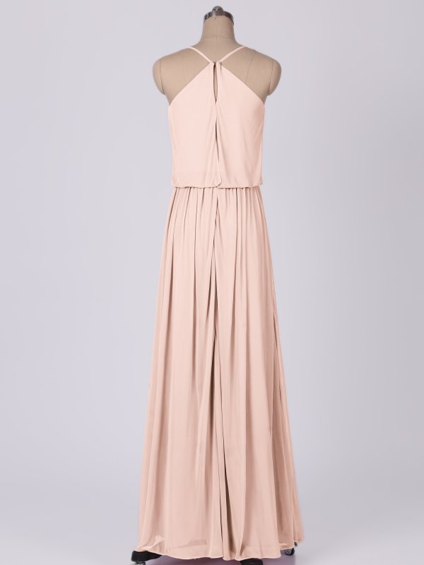 Blouson High-Neck Mesh Bridesmaid Dress AB202057