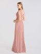 Long Pleated Tank V Neckline Mesh Dress for Bridesmaids AB202102