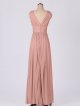 Long Pleated Tank V Neckline Mesh Dress for Bridesmaids AB202102