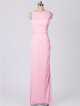 Sleeveless Long High-Neck Ruched Mesh Bridesmaid Dress AB202143