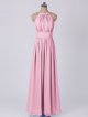 Halter Keyhole Neckline Long A-line Chiffon Bridesmaid Dress AB202077