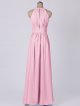 Halter Keyhole Neckline Long A-line Chiffon Bridesmaid Dress AB202077