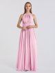 Halter Keyhole Neckline Long A-line Chiffon Bridesmaid Dress AB202077