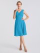 Surplice Tank V-neck Short Chiffon Bridesmaid Dress AB202054