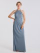 Mesh Tank V-neck Bridesmaid Dress With Lace Inse AB202119