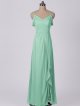 Modern Long Cold Shoulder Stretch Mesh Bridesmaid Dress AB202122