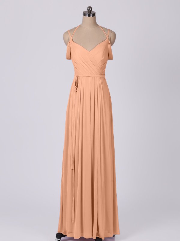 Charming Stretch Mesh Off-The-Shoulder Style Bridesmaid Dress AB202042