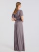 Flutter Sleeves Long A-line V-neck Mesh Bridesmaid Dress AB202073