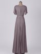 Flutter Sleeves Long A-line V-neck Mesh Bridesmaid Dress AB202073