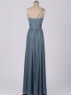 Long One Shoulder Mesh Bridesmaid Dress with Ruched Waist AB202100