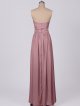 Long Strapless Satin Bridesmaid Dress With Belt and Slit AB202111