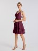 Short Crinkle Chiffon Bridesmaids Dress AB202134