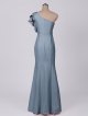 Ruffled One-Shoulder Crinkle Chiffon Bridesmaid Dress with Belt AB202130