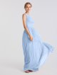 Micro-Pleated Long Mesh One-Shoulder Bridesmaid Dress AB202120