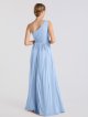 Micro-Pleated Long Mesh One-Shoulder Bridesmaid Dress AB202120