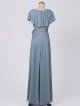 Flutter Sleeve Long Chiffon Front Slit Bridesmaid Dress AB202049