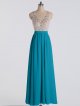 Elegant Long Beaded-Bodice Tank V-neck Chiffon Prom Party Gown AB202158