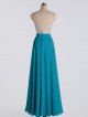 Elegant Long Beaded-Bodice Tank V-neck Chiffon Prom Party Gown AB202158