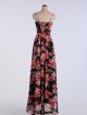 Long Printed Bridesmaid Wrap Dress with Double-Strap AB202103