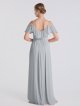 Long A-Line Cold-Shoulder Crinkle Chiffon Bridesmaid Dress AB202087