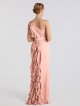 Long One Shoulder Ruffled Crinkle Chiffon Bridesmaid Dress AB202101