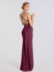 Long Sheath Scoop Neck Dress with Satin Straps AB202108