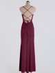 Long Sheath Scoop Neck Dress with Satin Straps AB202108